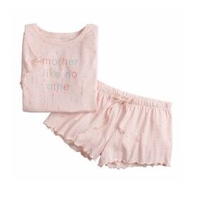 Lauren Conrad Medium 2 Piece Sleep Set Pink W/Hearts "Mother Like No Other" NWT